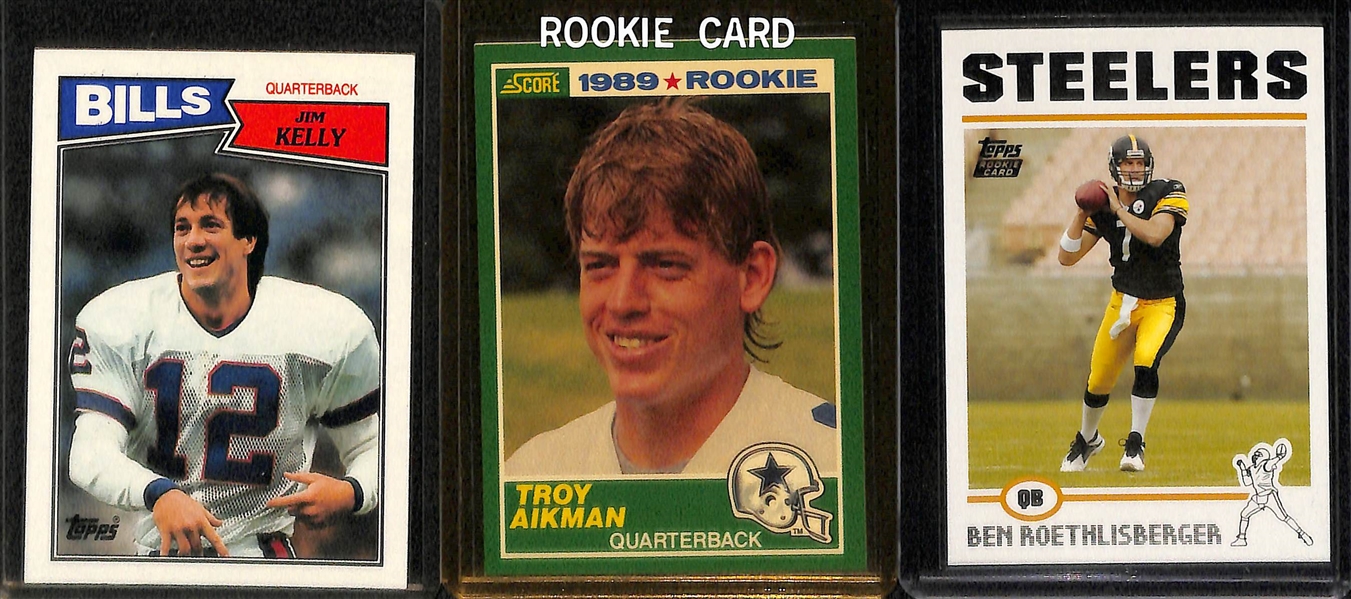 Lot of (16) Football QB Rookies - Favre, Brees, Rodgers, P. Manning, E. Manning, Kelly, Aikman, Roethlisberger, Young, Rivers, Flutie