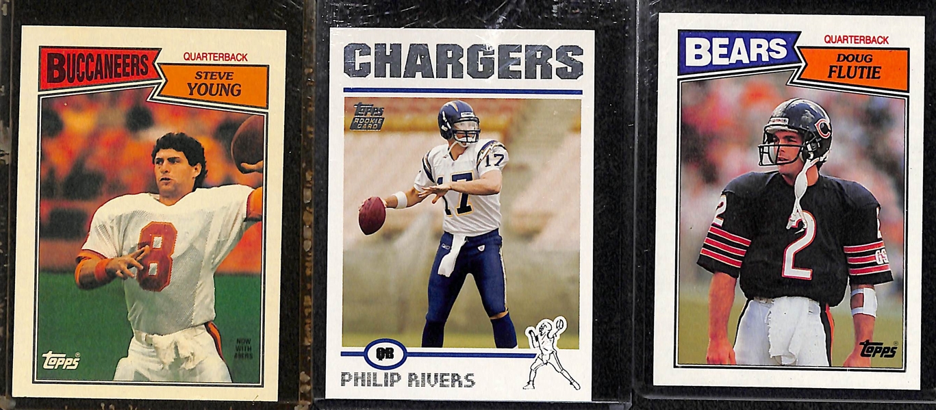 Lot of (16) Football QB Rookies - Favre, Brees, Rodgers, P. Manning, E. Manning, Kelly, Aikman, Roethlisberger, Young, Rivers, Flutie