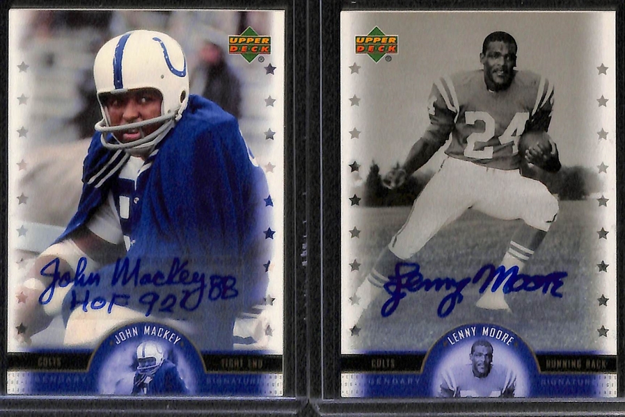 Lot of (11) UD Legends Football Autograph Cards w. Ditka, Urlacher, Bednarik, Art Donovan, Mackey, Moore, Clark, Craig, +