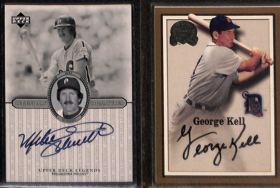 Lot of (7) Baseball Certified Autograph Cards w. Boog Powell and 6 HOFers (Gwynn, Schmidt, Kell, 2 Brooks Robinson, Robin Roberts)
