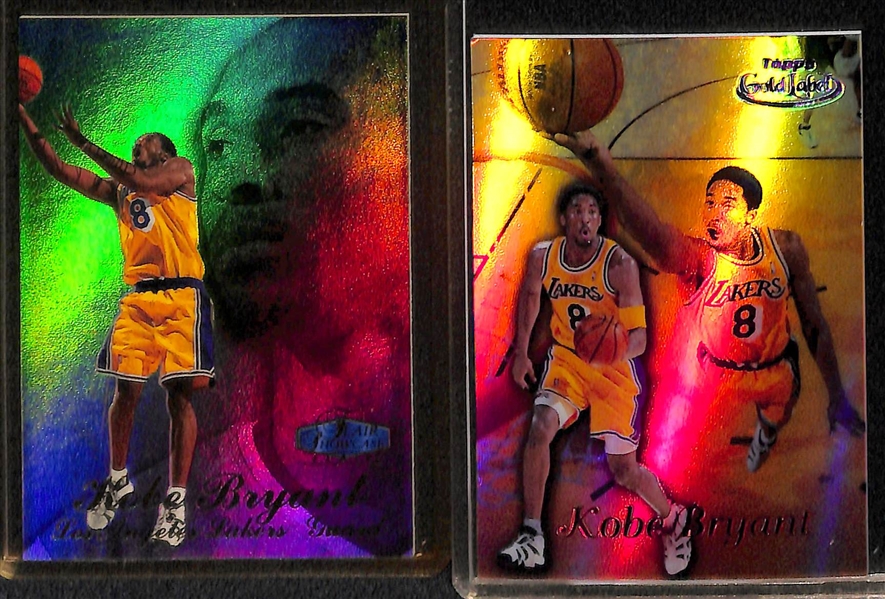 Lot of (7) Kobe Bryant Cards Inc. 3 NBA Hoops 1996 Rookie Cards (Card #281)