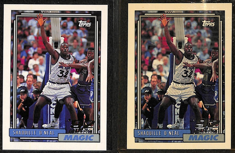 Lot of (16) Shaquille O'Neal 1992 Rookies - 2 Ultra, 3 Hoops, 2 Topps, UD All Division, 2 Skybox, Fleer, Fleer Slam Dunk, UD Top Prospects, 3 Stadium Club