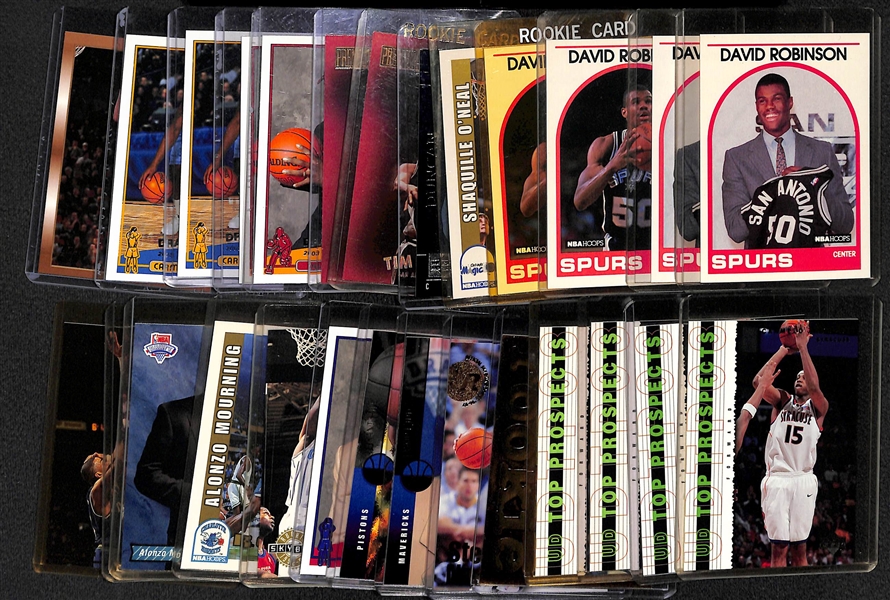 (27) Basketball Rookie Cards w. Shaq, D. Robinson, T. Duncan, D. Wade, C. Anthony, Nowitzki, Nash, Kidd, Hill, Bosh, Mourning