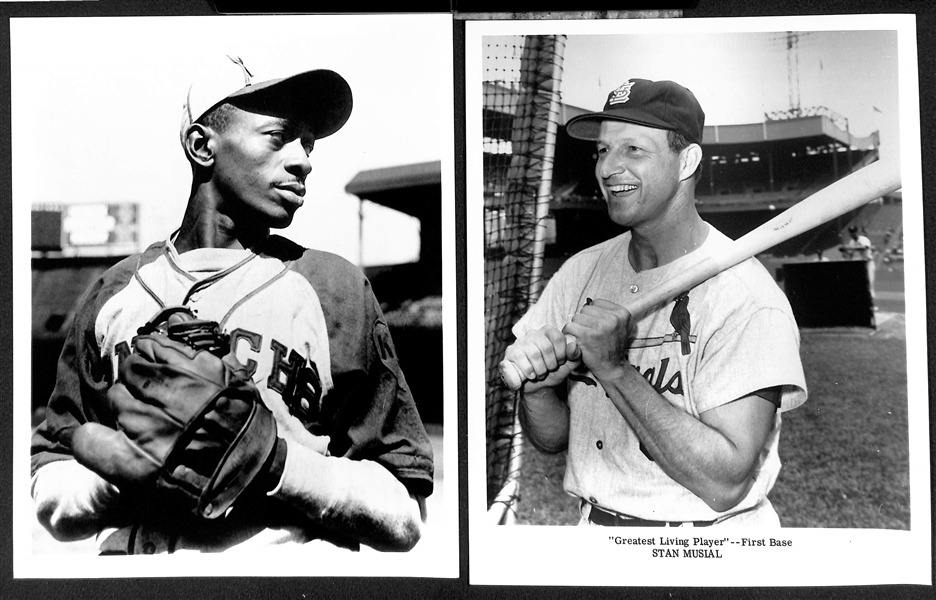 Lot of Over (75) Baseball Souvenir Photos & Premiums Mostly Printed 1960s-1970s w. Paige, Musial, DiMaggio