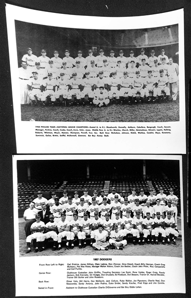 Lot of (12) MLB Team Photos Likely Printed in 1960s, Inc. 1927 Yankees, 1950 Phillies