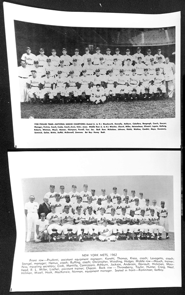 Lot of (12) MLB Team Photos Likely Printed in 1960s, Inc. 1927 Yankees, 1950 Phillies