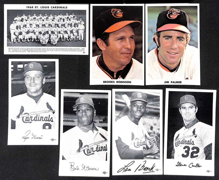 Lot of Over (400) 1960s to Early 1970s Player Photo Cards w. Rose, Bench, Gibson, Maris (Inc. Team Sets) - Writing on Backs