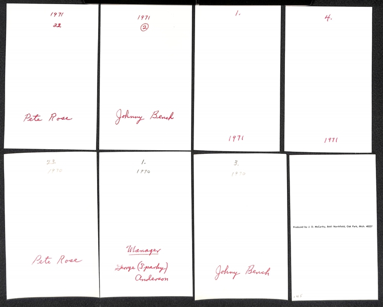 Lot of Over (400) 1960s to Early 1970s Player Photo Cards w. Rose, Bench, Gibson, Maris (Inc. Team Sets) - Writing on Backs