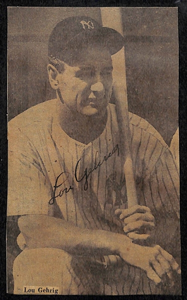 Eleanor Gehrig Penned Lou Gehrig Newspaper Clip (JSA LOA Indicates Mrs. Gehrig Signed Lou's Name)