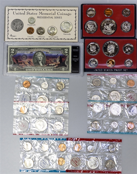 Lot of (5) US Proof Coin Sets - 1963, 1964, 1968, 1973, 1974 & Extras