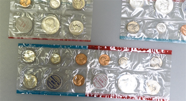 Lot of (5) US Proof Coin Sets - 1963, 1964, 1968, 1973, 1974 & Extras