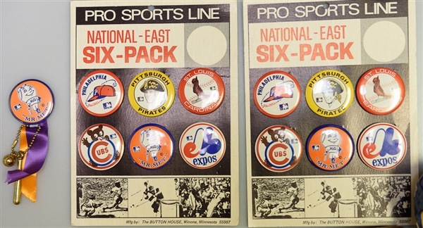 Assorted Sports Pin, Plates & Mini Bats Lot w. Lou Boudreau Mini Bat
