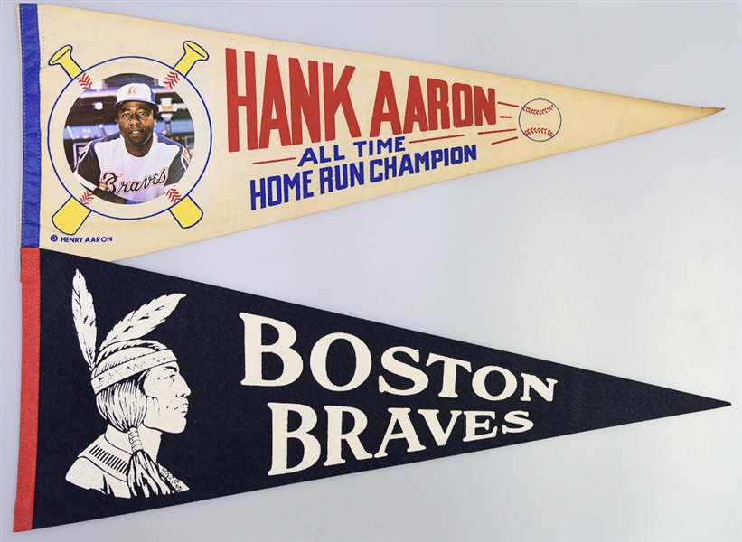 Lot of 22 Large & Mini Baseball Pennants w. 1948 Cleveland Indians World Champions Pennant