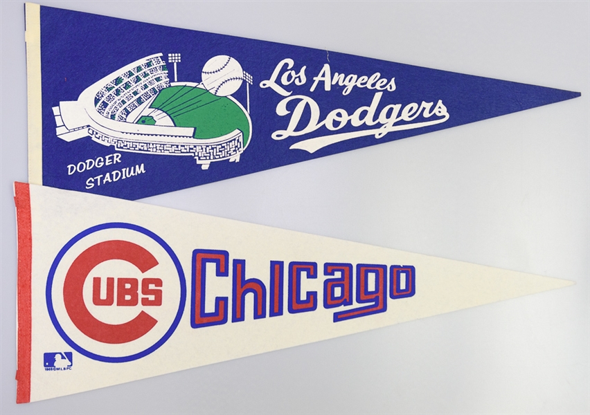 Lot of 22 Large & Mini Baseball Pennants w. 1948 Cleveland Indians World Champions Pennant