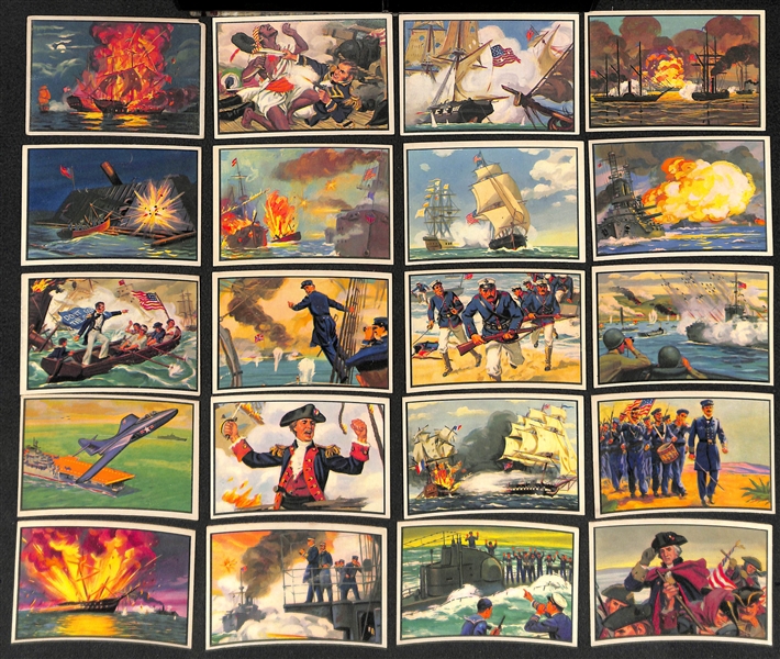 Lot of 2 Partial 1954 Bowman US Navy Victories Sets