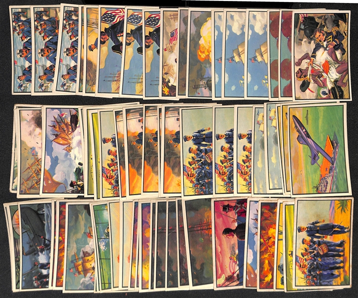 Lot of 70 Assorted Cards from the 1954 Bowman US Navy Victories Set