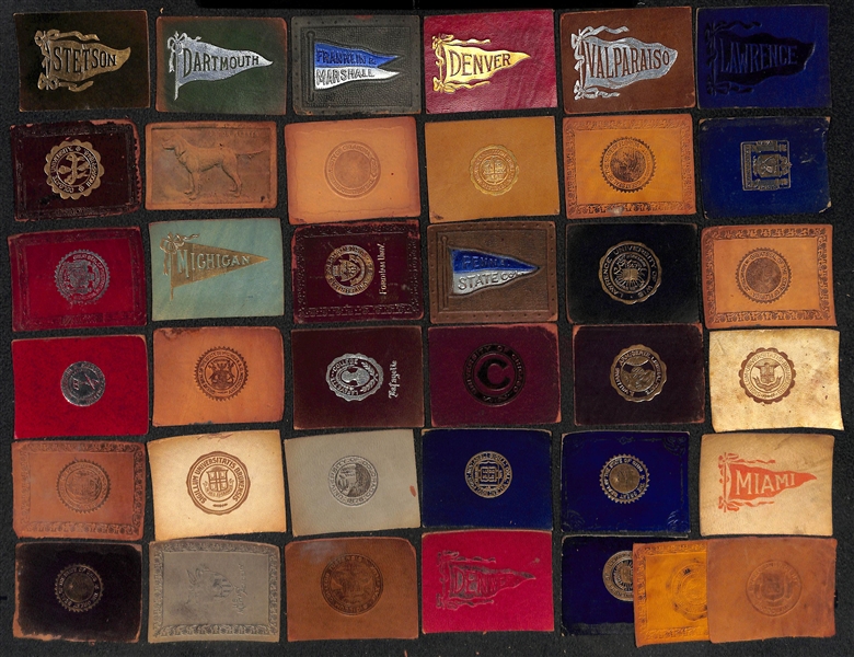 Lot of 35 Assorted 1912 L21 American Tobacco Leather College Pennants Cards & 45 - Assorted 1950s Marx Figures Cards