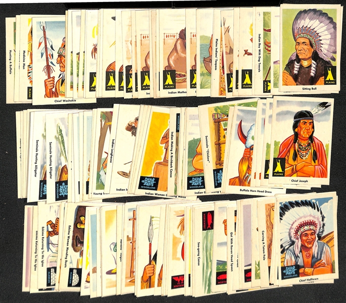 Lot of 140+ Assorted 1959 Fleer Indian Trading Cards