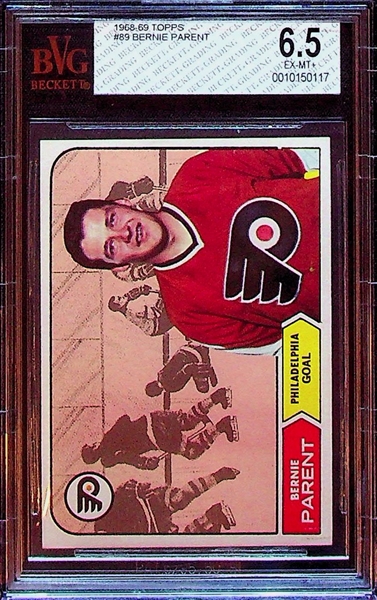 1968-69 Topps Bernie Parent (HOF) Rookie Card #89 Graded BVG 6.5 EX-MT+