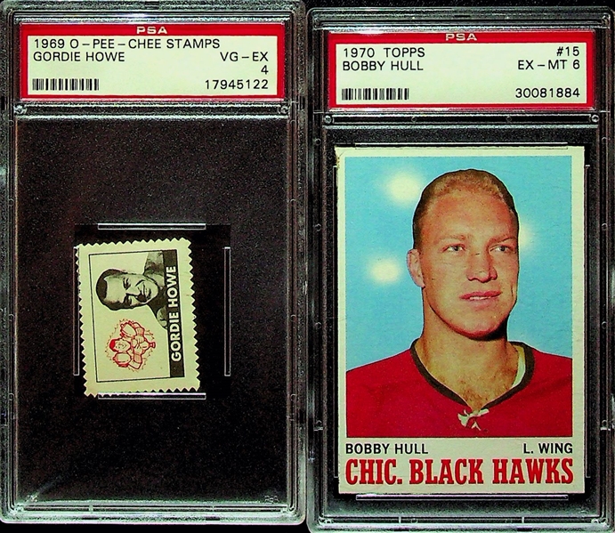 (5) Card Graded Hockey Lot (Howe, B. Hull, Potvin Rookie, P. Esposito, Delvecchio)