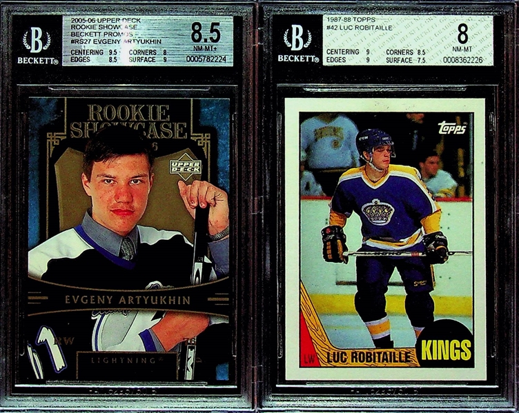 Rookie Hockey Lot (8) w. Leclair (PSA 10), Forsberg (PSA 10), Weight (PSA 10), Roenick, Hasek, Lindros, Robitaille, Evgeny Artyukhan