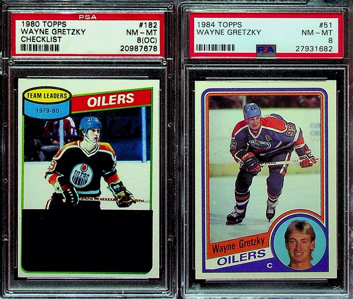 (5) Card Graded Oilers Lot - 2 Gretzky, 2 Messier, and Glenn Anderson Rookie