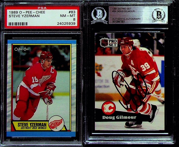 Lot 0f (12) Graded/Slabbed Hockey Cards w. Lemieux, Clarke, Crosby, Jagr, Hextall, +