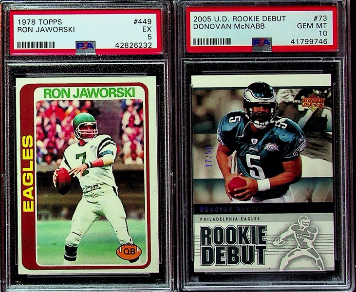 Eagles 4-Card Lot w. 2016 Carson Wentz Origins Rookie Autograph PSA 10 Gem Mint
