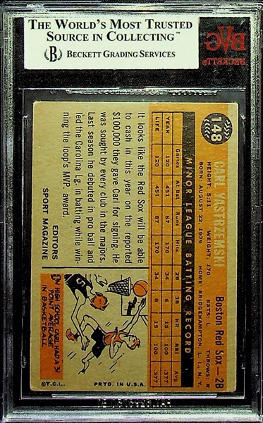 1960 Carl Yastrzemski Rookie Card Graded Beckett BVG 4