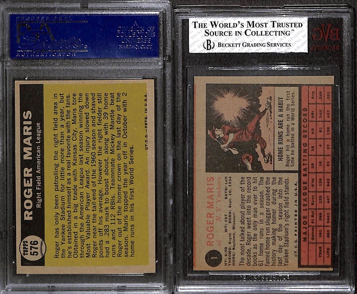 Lot of Roger Maris Graded Cards - 1961 Topps All Star PSA 7.5 and 1962 Topps BVG 2