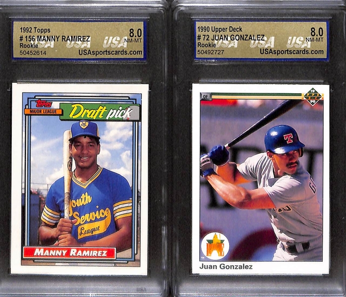 (14) Graded Rookie Cards w. Derek Jeter, Tiger Woods, David Robinson, Ichiro, Roy Halladay, Frank Thomas, 2 Chipper Jones, Jim Thome, +