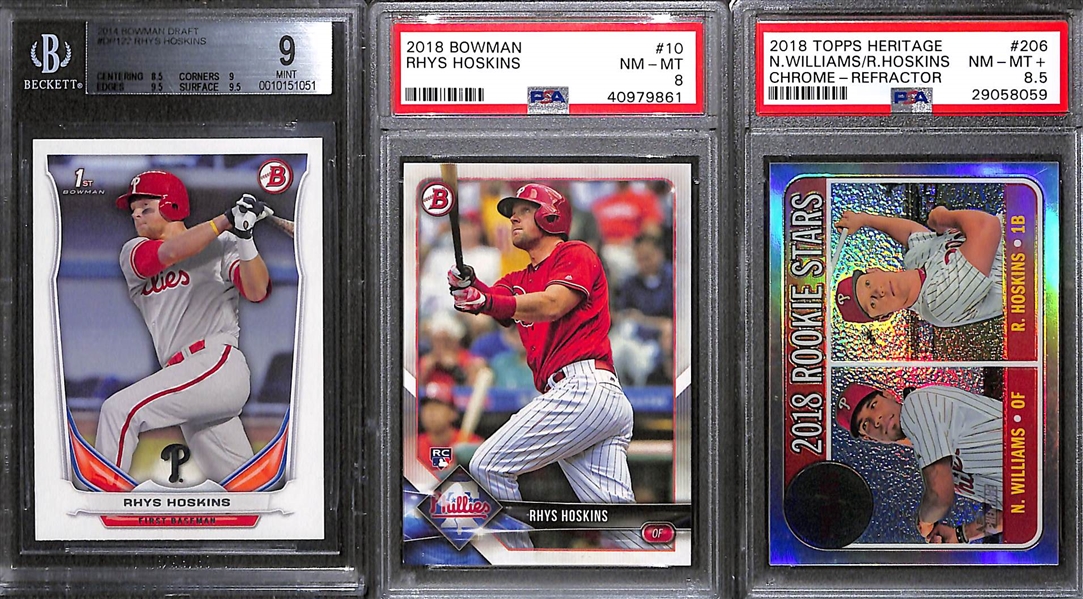 (28) Graded Baseball Cards w. V. Guerrero Jr. PSA 10 Rookie, T. Chrome Update Gleyber Torres Rookie BGS 9.5, Hoskins, Jeter, Alonso, Gehrig, Piazza, Mattingly, Bonds, +