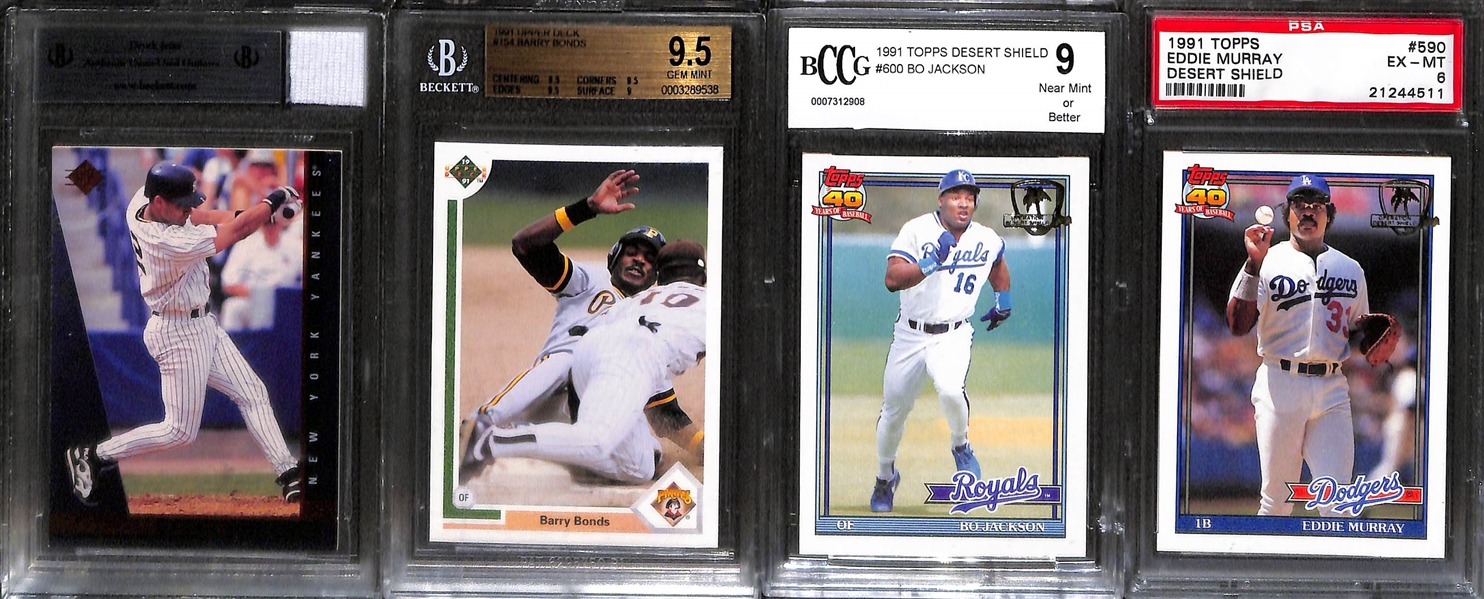 (28) Graded Baseball Cards w. V. Guerrero Jr. PSA 10 Rookie, T. Chrome Update Gleyber Torres Rookie BGS 9.5, Hoskins, Jeter, Alonso, Gehrig, Piazza, Mattingly, Bonds, +
