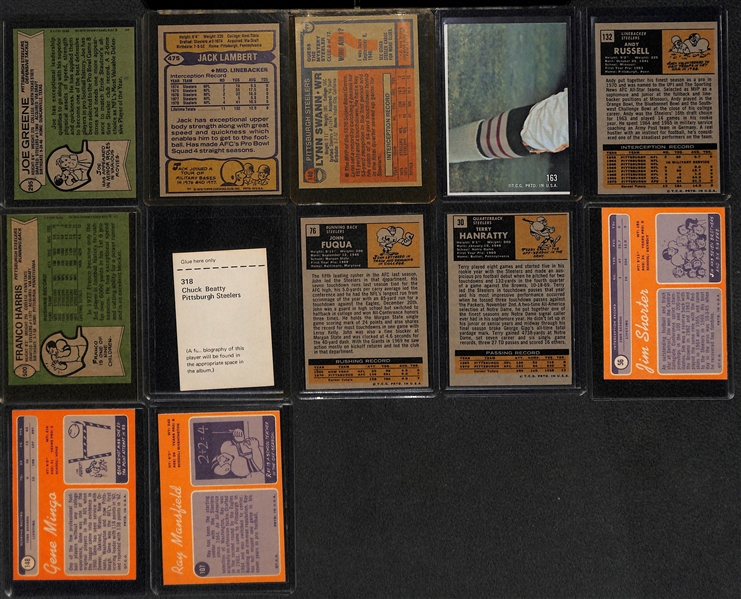 Lot of (47) Pittsburgh Steelers Vintage Cards w/ Swann Rookie and (2) Lambert Rookies
