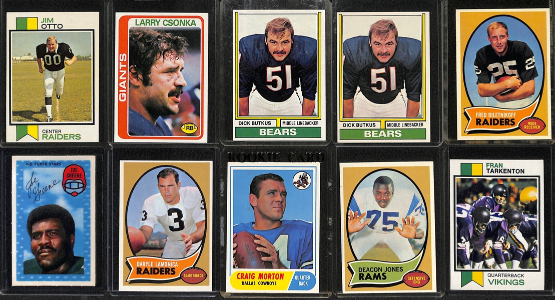 Lot of (46) Vintage Football Cards - Mostly HOFers/Stars Inc. Starr, Unitas, Staubach, Simpson, Tarkenton, +
