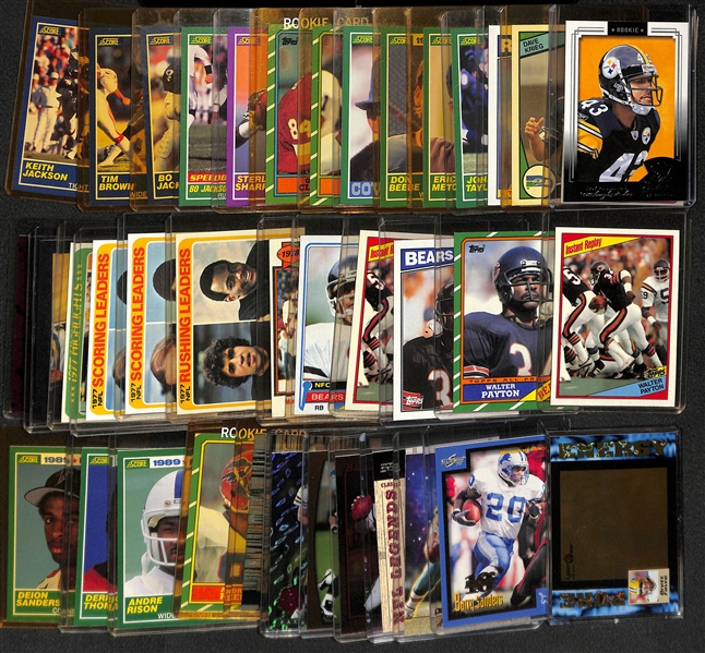 (39) Football Cards Inc. 10 Walter Payton, and Various Rookies and Insert Cards