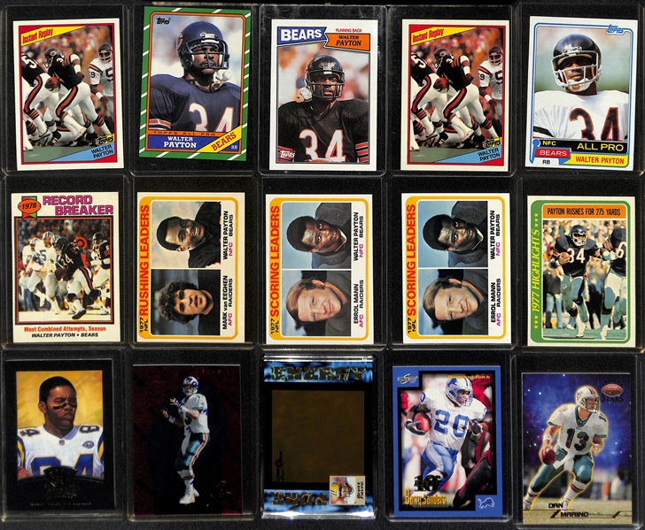 (39) Football Cards Inc. 10 Walter Payton, and Various Rookies and Insert Cards