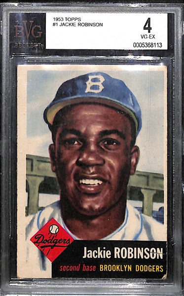1953 Topps Jackie Robinson Graded Beckett BVG 4