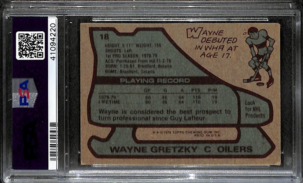 1979 Topps Wayne Gretzky Rookie Card Graded PSA 4