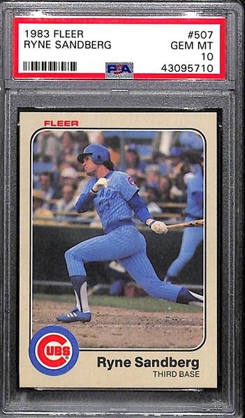 1983 Fleer Ryne Sandberg Rookie Graded PSA 10 Gem Mint