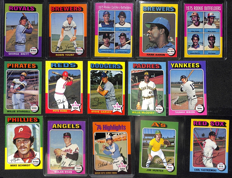 1975 Topps Baseball Card Complete Set of 660 Cards w. Brett and Yount Rookies