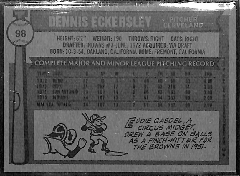 1976 Topps Baseball Card Complete Set of 660 Cards w. Dennis Eckersley Rookie Card