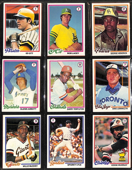 1978 Topps Baseball Card Complete Set of 726 Cards w. Eddie Murray Rookie