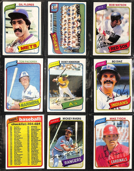1980 Topps Baseball Card Complete Set of 726 Cards w. Rickey Henderson Rookie Card
