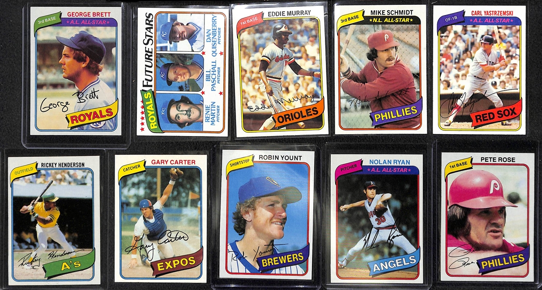 1980 Topps Baseball Card Complete Set of 726 Cards w. Rickey Henderson Rookie Card