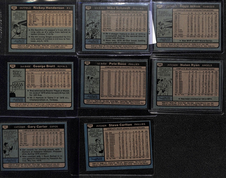 1980 Topps Baseball Card Complete Set of 726 Cards w. Rickey Henderson Rookie Card