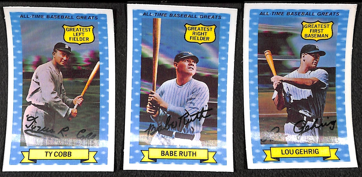1972 Kellogg's 3D All-Time Greats Complete Set (All 15 Cards) w. Ruth, Gehrig, Cobb