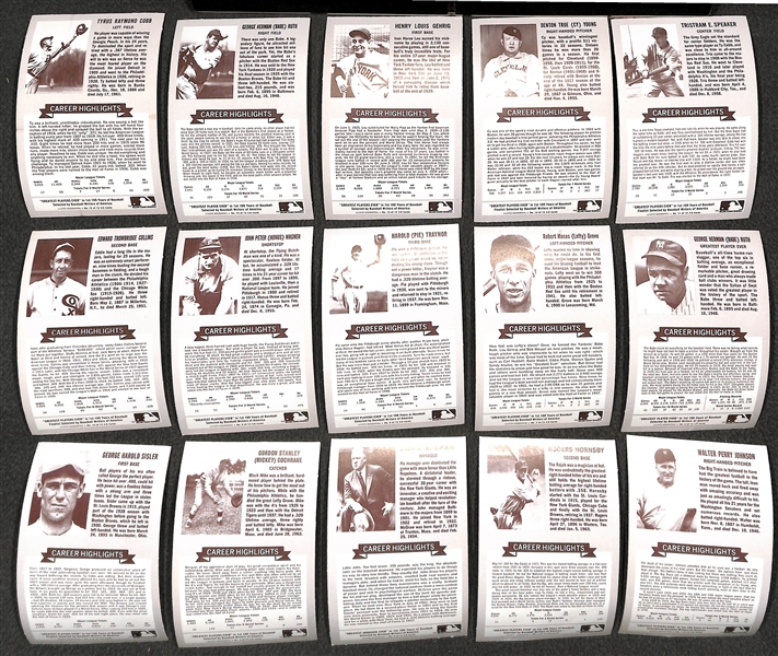 1972 Kellogg's 3D All-Time Greats Complete Set (All 15 Cards) w. Ruth, Gehrig, Cobb