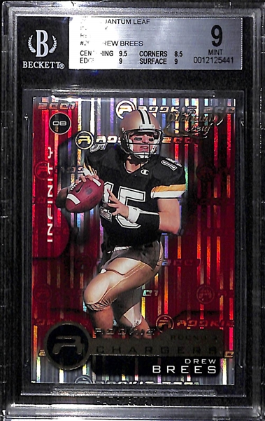 2001 Quantum Leaf INFINITY Drew Brees Rookie Card BGS 9 Mint #30/35