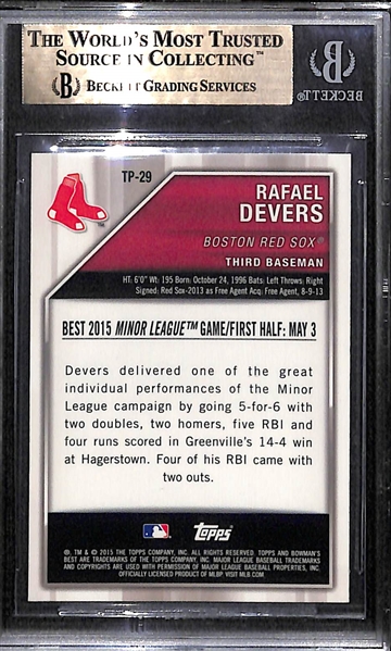 2015 Bowman's Best Rafael Devers Orange Refractor Rookie #9/25 BGS 9.5 Gem Mint